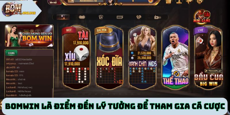 Bomwin là điểm đến lý tưởng để người chơi tham gia cá cược