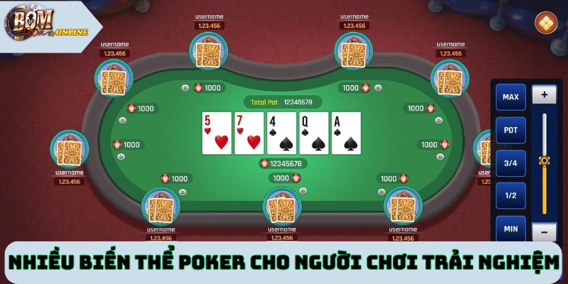 Có nhiều biến thể poker cho người chơi trải nghiệm