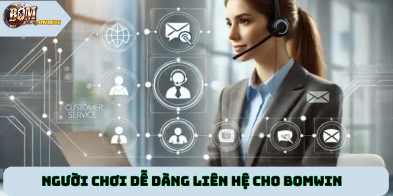 Người chơi dễ dàng liên hệ Bomwin để được hỗ trợ