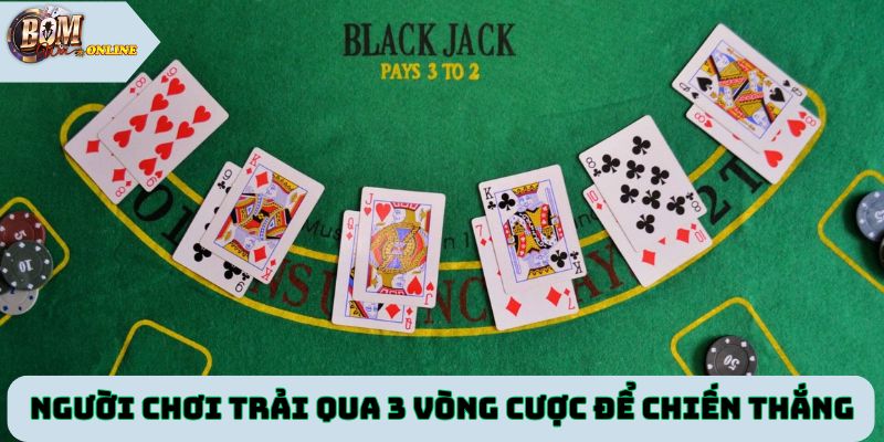 Người chơi trải qua 3 vòng cược để giành chiến thắng
