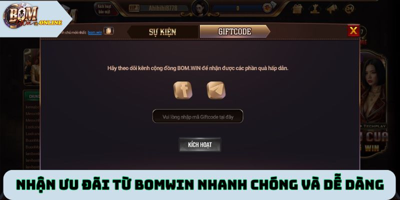 Nhận ưu đãi từ Bomwin nhanh chóng và dễ dàng