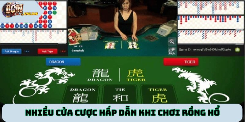 Nhiều cửa cược hấp dẫn khi chơi rồng hổ tại Bomwin