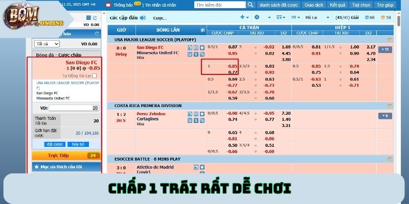 Chấp 1 trái rất dễ chơi