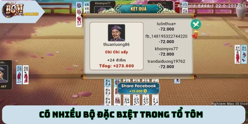 Có nhiều bộ đặc biệt trong tổ tôm