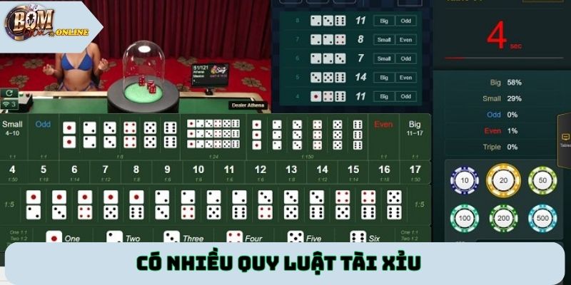 Có nhiều quy luật tài xỉu
