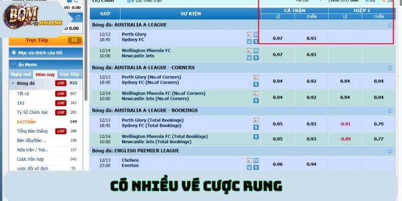 Có nhiều vé cược rung