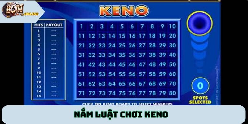Nắm luật chơi Keno